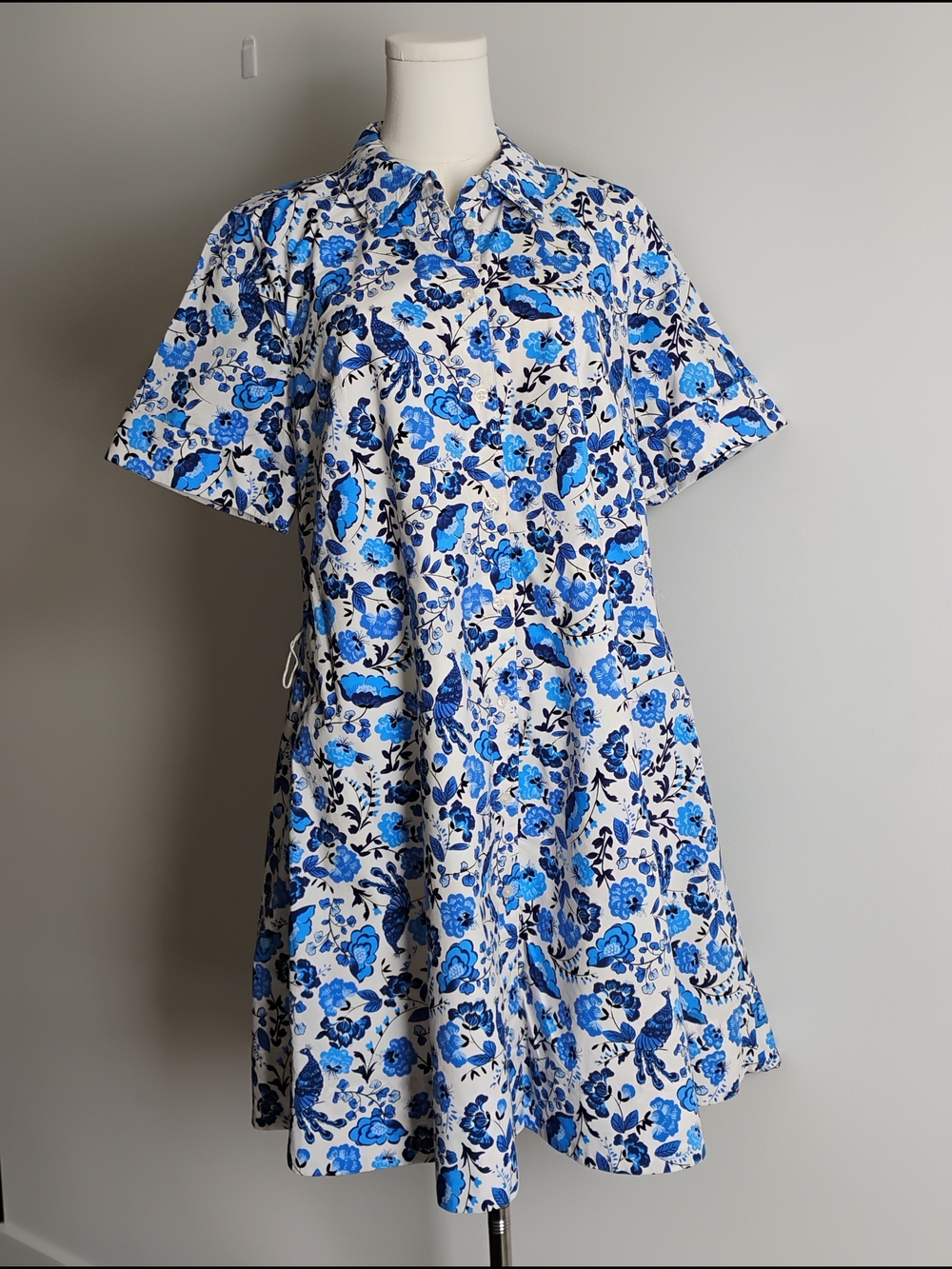 Kate Spade Peacock Floral Shirt Dress Size L - Picture 5 of 13